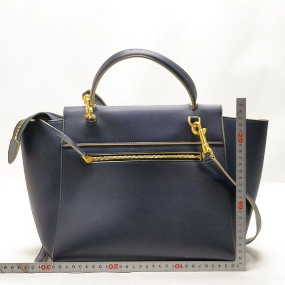 CELINE Hand Bag Navy Blue Leather mon869-100625 - Picture 2 of 16